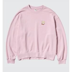 Mofusand Uniqlo Collab Printed Embroidered Sweatshirt in Pink XS